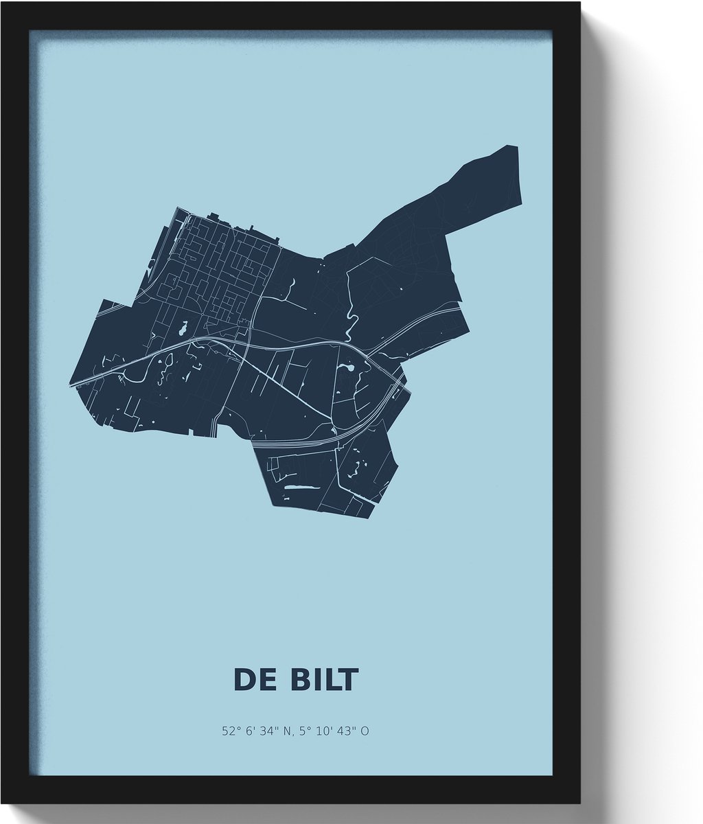 Poster De Bilt A3 - 30 x 42 cm - Blauw (Exclusief Lijst)