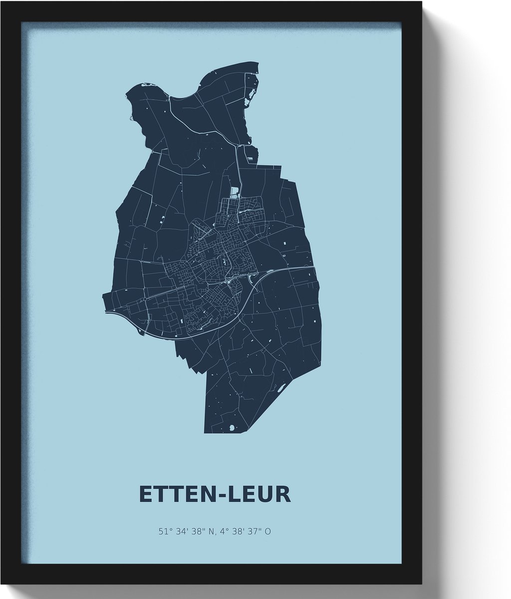 Poster Etten-LeurA3 - 30 x 42 cm - Blauw (Exclusief Lijst)