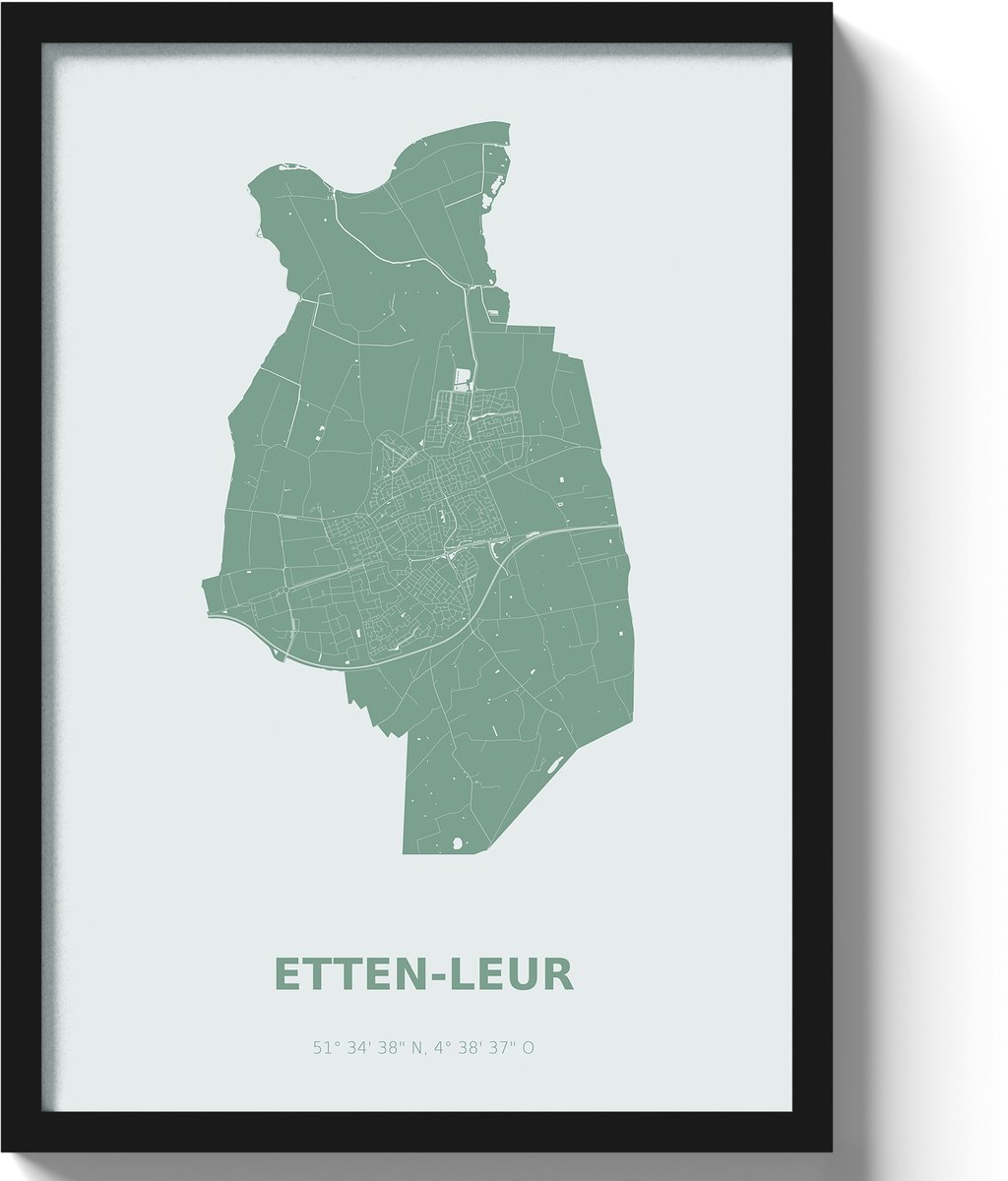 Poster Etten-LeurA3 - 30 x 42 cm - Groen (Exclusief Lijst)