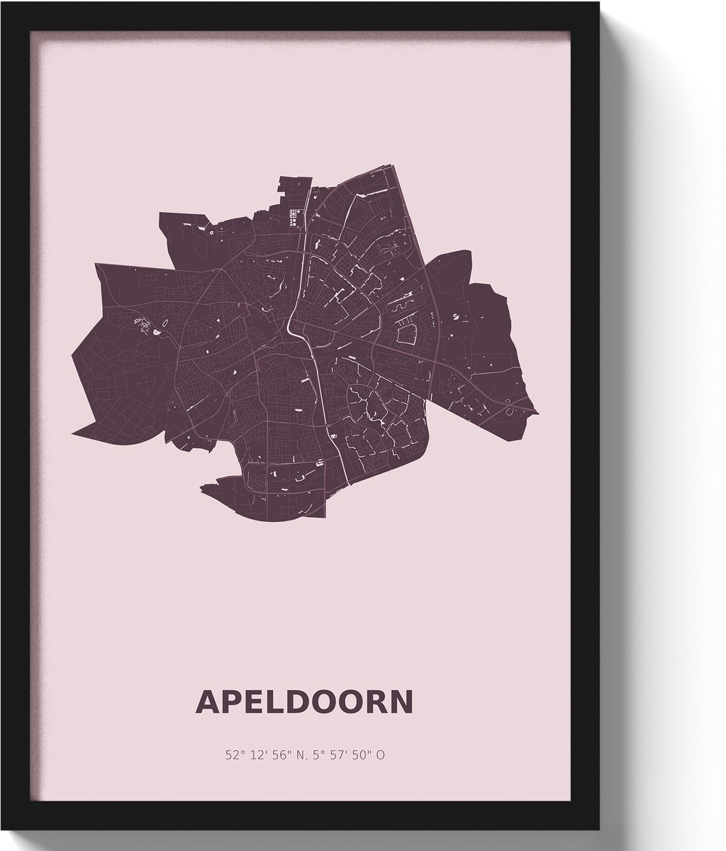 Poster Apeldoorn A3 - 30 x 42 cm - Paars (Exclusief Lijst)