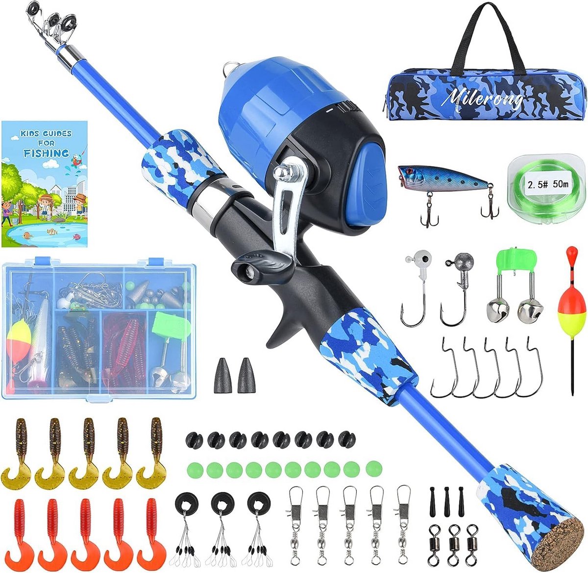 Kinderhengel met Haspel en Vismolen - Complete Telescopische Viskit voor Jongens en Meisjes