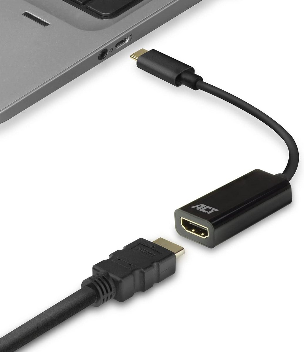 USB-C naar HDMI Adapter 4K@30Hz - 0,15m Kabel voor Externe Monitor of Projector
