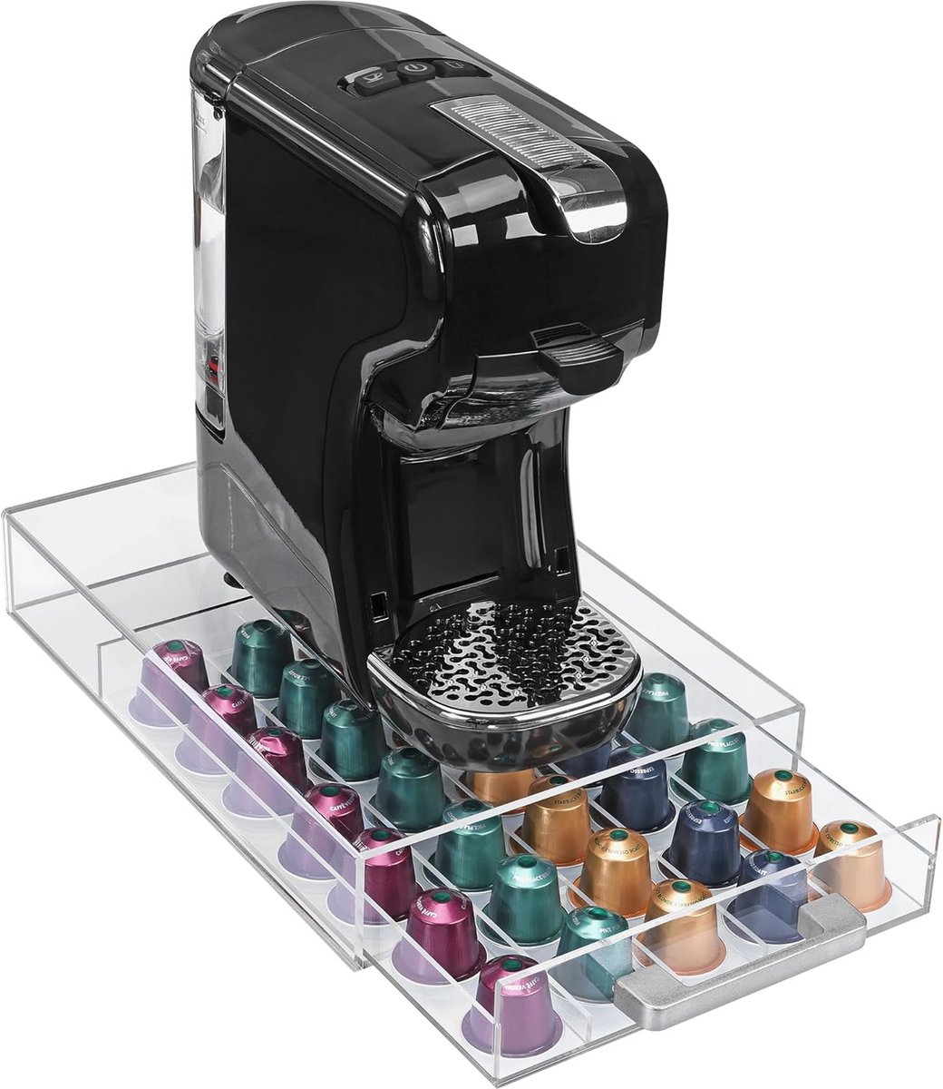Capsulehouder Transparant Acryl 22x31.3x6 cm - Onder Koffiezetapparaat