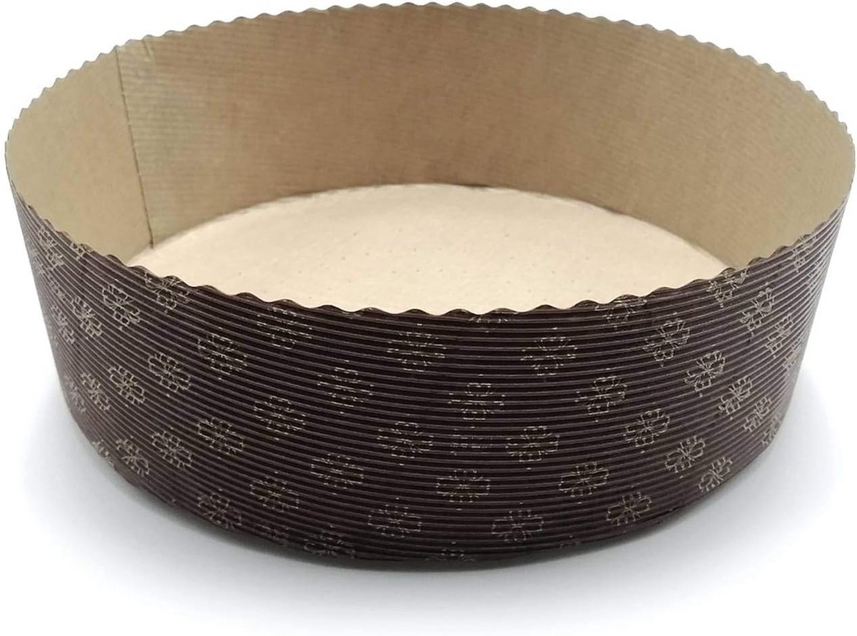 Papieren Panettone Vormen - Bruin, Micro-Perforaties, 3 Maten, Set van 10