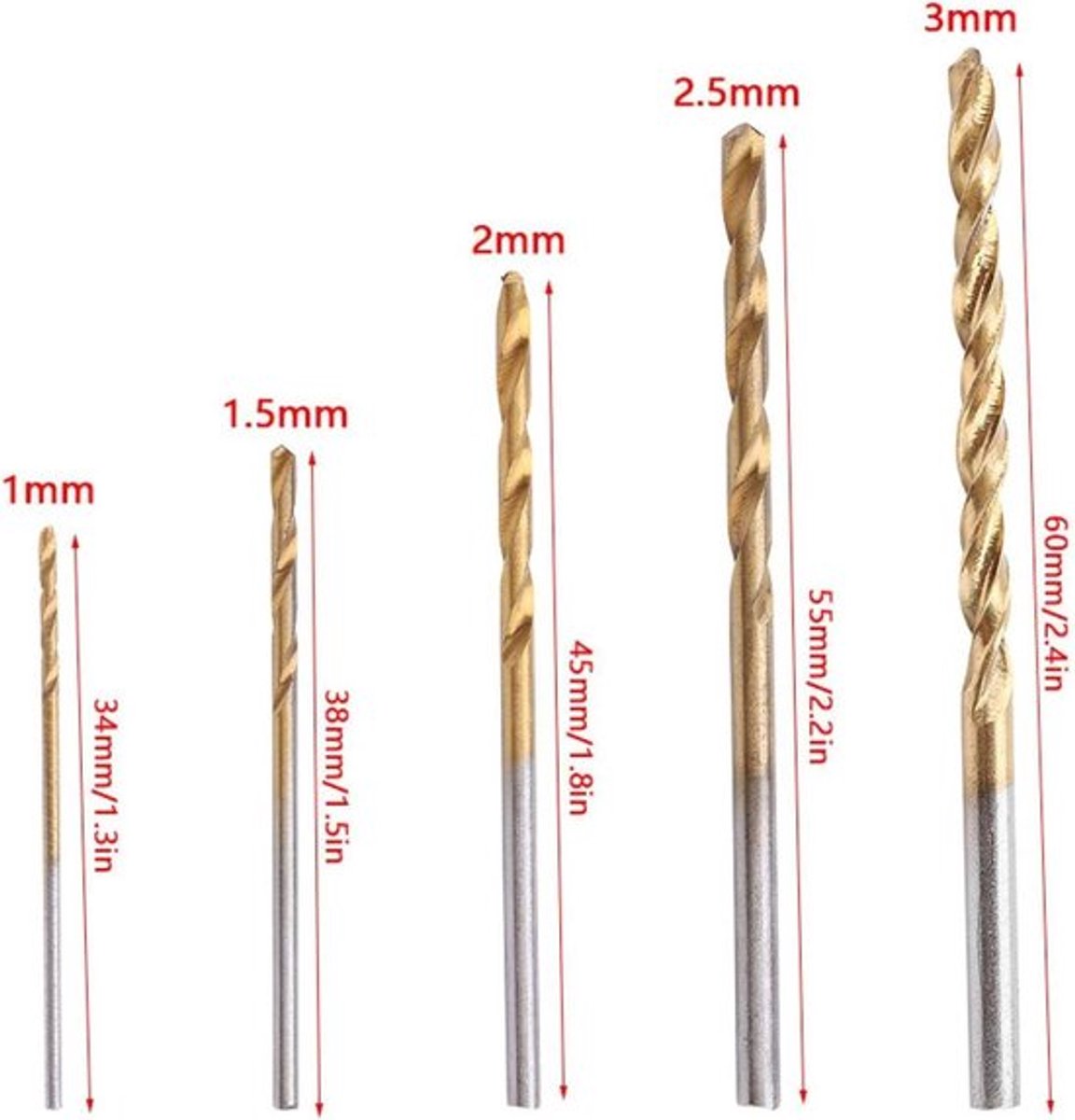 Allecto Plus - Handboren Set van 50 Stuks - Hoge Snelheid Staal - Metaal & Hout Boren - Mini Handboren Kit