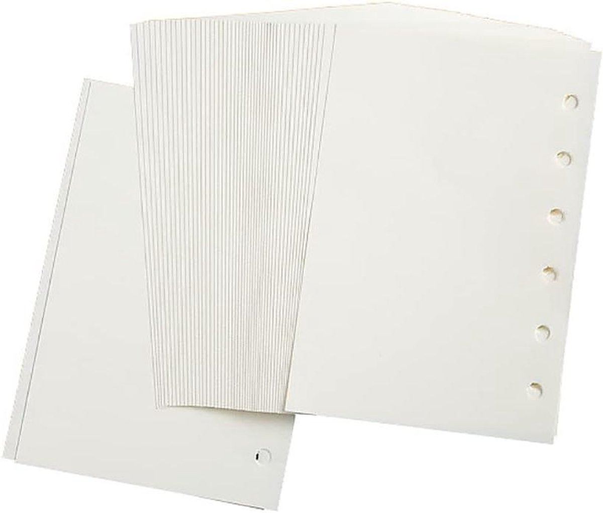 Ronte - A5 blanco vullingen papier met 6 gaten, gevoerd papier voor Filofax planner binders, organizer, 60 vel.