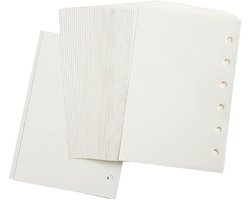 A5 blanco vullingen papier met 6 gaten, gevoerd papier voor Filofax planner binders, organizer, 60 vel.