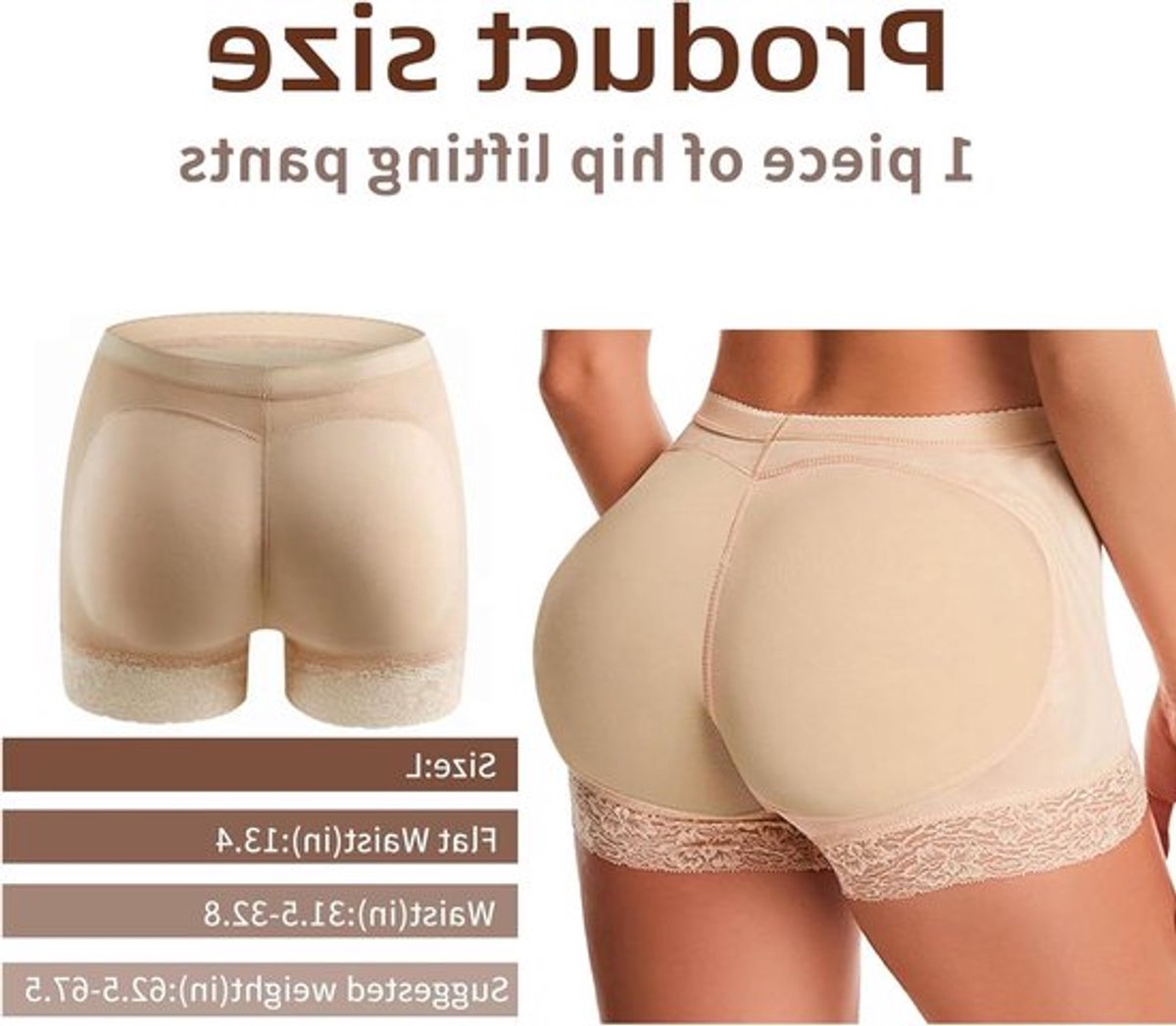 Verdikte Butt Push up Underpants Women'S Leggings - Dames Slipje Butt Lifter (Maat L)