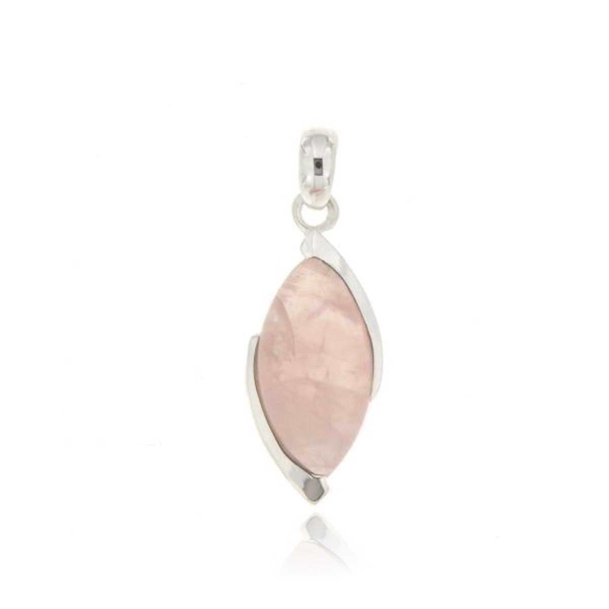 SilverGems Zilveren hanger met Rozenkwarts edelsteen