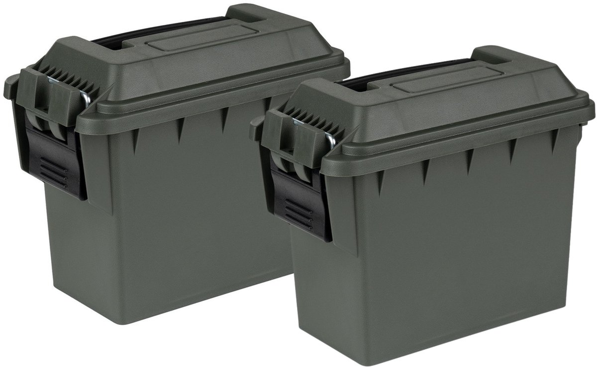 Fosco industries outdoor/tuin opberg box - 2x - waterdicht - groen - 3 liter - 22 x 11 x 17 cm - kunststof