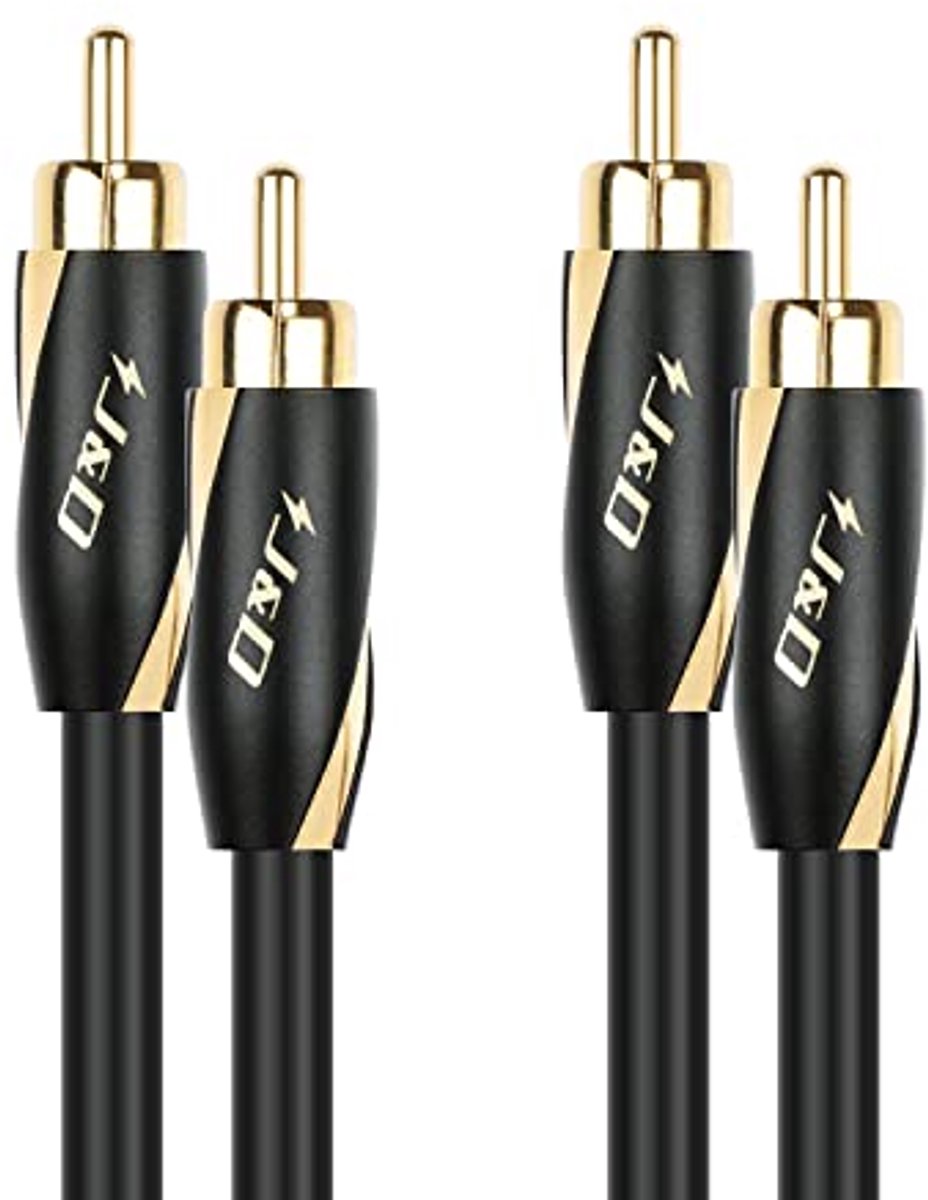 Dual RCA Audiokabel 24 AWG - 2 Male naar 2 Male - Stereo Audio kabel voor Home Cinema, HDTV, Versterkers, Hi-Fi Systemen en Luidsprekers