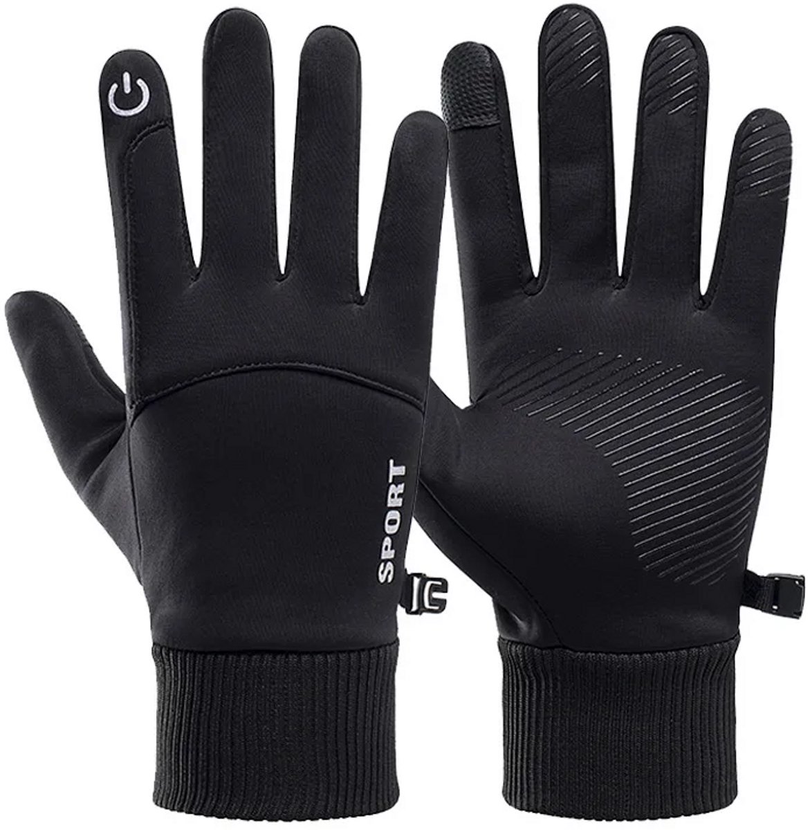 Waterdichte Touchscreen Fietshandschoenen - Antislip & Winddicht - Winterhandschoenen Sport - Zwart - Maat XL
