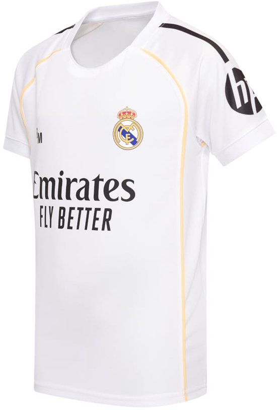 Maillot domicile Real Madrid Bellingham Enfants 2025/2026 - Taille 128 - Vêtements de sport - Maillot de foot - Garçons et Filles - Jude Bellingham - Polyester