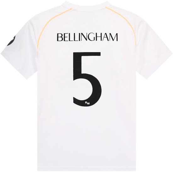 Maillot domicile Real Madrid Bellingham Enfants 2025/2026 - Taille 128 - Vêtements de sport - Maillot de foot - Garçons et Filles - Jude Bellingham - Polyester