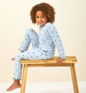 Little Label - pyjama meisjes lichtblauw hartjes - 14Y/158-164 - Zachte BIO Katoen