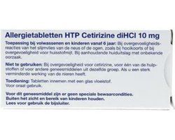 Healthypharm Allergietabletten HTP Cetirizine diHCI 10 mg - 3 x 30 tabletten