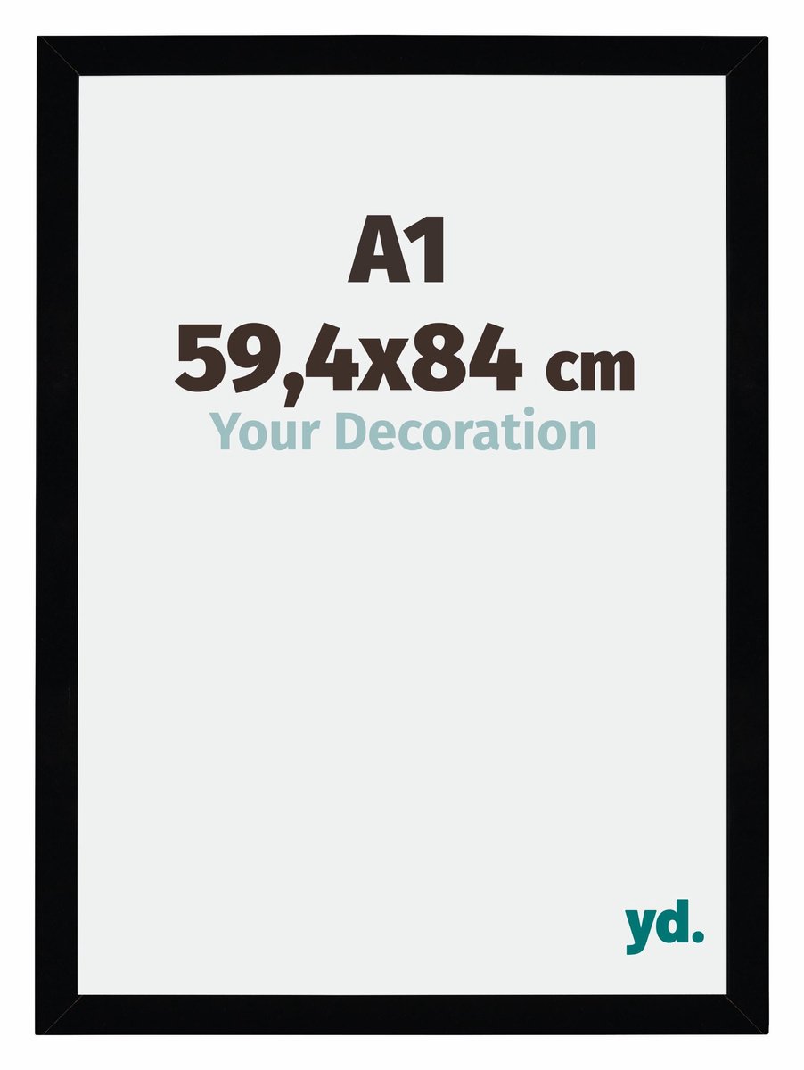 yd. Your Decoration - Fotolijst A1 59,4x84 cm - MDF - Zwart Hoogglans - Mura