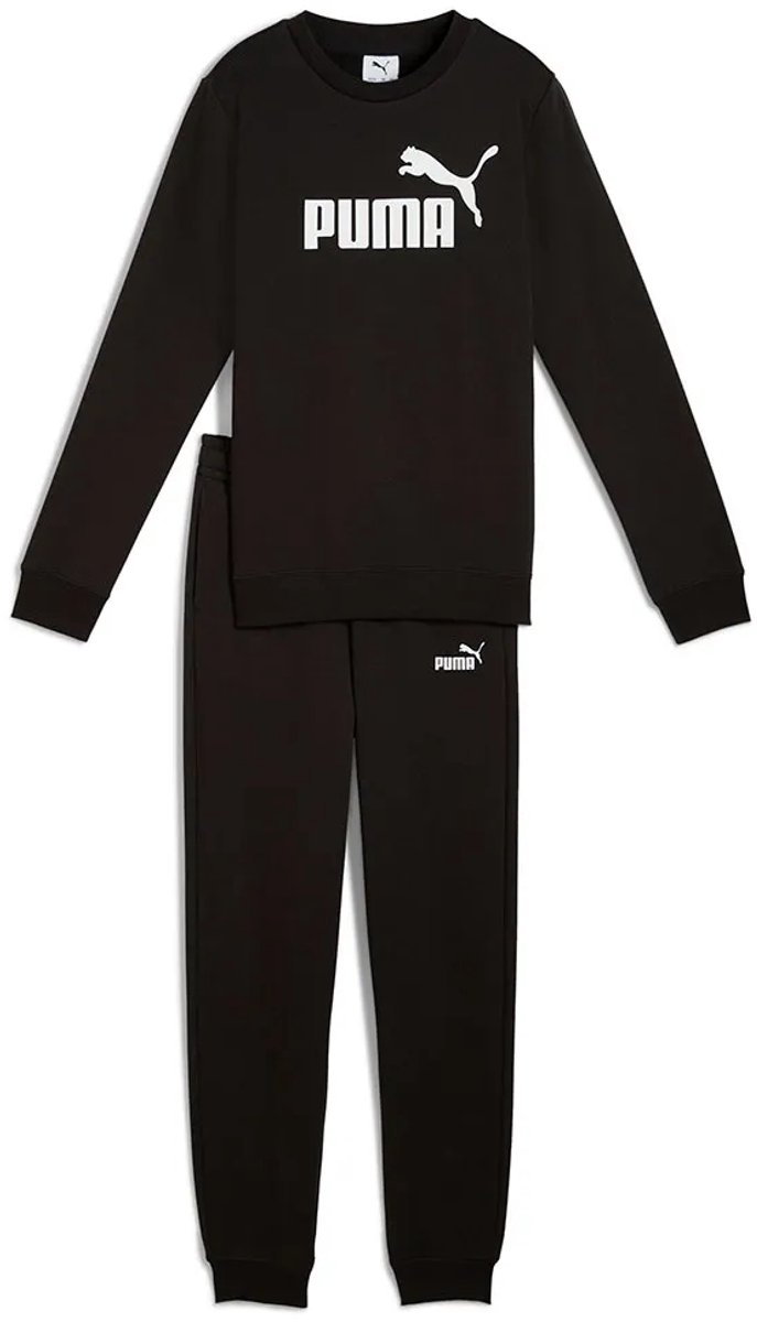 Puma Ess No.1 Logo Crew Sweat Suit Fl B Fashion Wear Kinderen Zwart