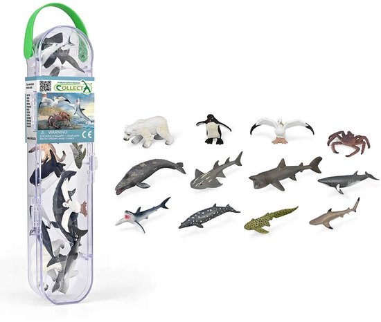 COLLECTA Figurine Mini Set - 12 Zeedieren - Zeedieren - Handgeschilderd - Miniatuur