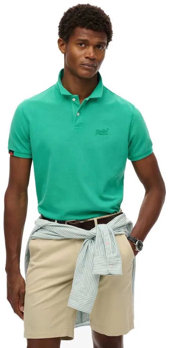 Superdry Vint Destroy Korte Mouw Poloshirt S Man Groen