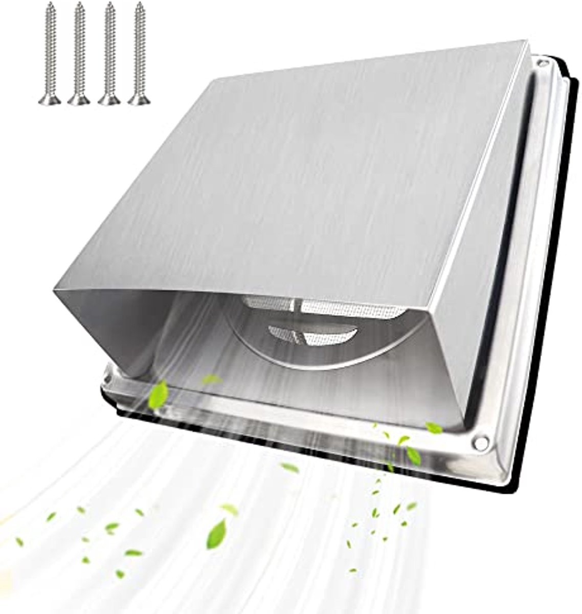 RVS Afzuigkap 100mm Voor Wandmontage met Ventilatie Roosters en Insectennet