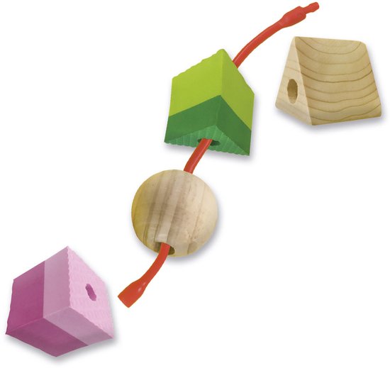SES - Tiny Talents - Sensory kralen rijgen - Montessori - meerdere soorten grove kralen - inclusief koppelsnoer Speelgoed 2 jaar van SES — afbeelding 3