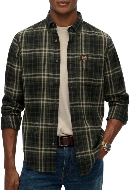 Superdry - Chemise manches longues en coton Lumberjack - Homme - Chemises manches longues