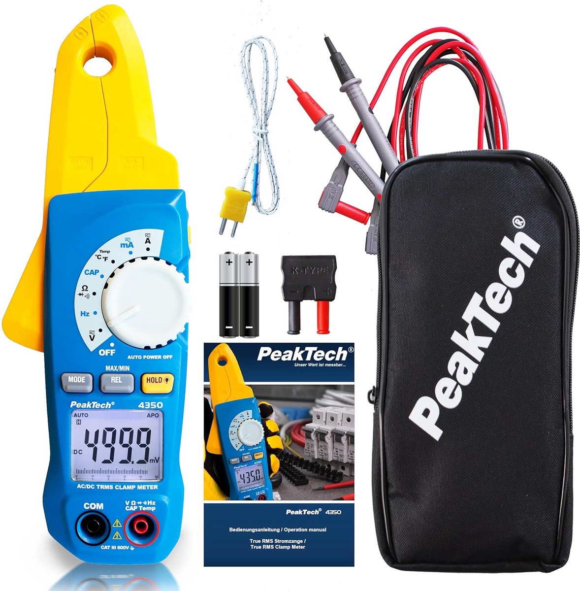 Digitale True RMS Stroomtang 80A AC/DC - Multimeter met Spanningsmeter en Draadtester tot 600V