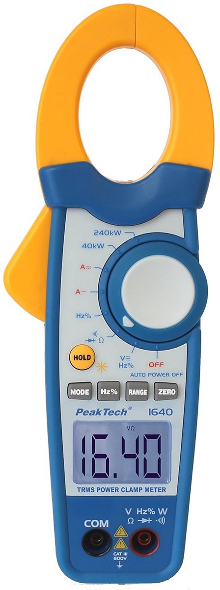 Stroomtang Multimeter 1000A AC/DC True RMS - Digitale Clamp Meter met Doorgangsmeter CAT III 600V