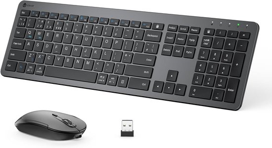 Arteck 2.4G draadloos toetsenbord ultra slank en compact toetsenbord met media sneltoetsen voor computer desktop pc laptop oppervlak smart tv en Windows 11/10/8/7, zilver Arteck 2.4G draadloos toetsenbord ultra slank en compact toetsenbord met media sneltoetsen voor computer desktop pc laptop oppervlak smart tv en Windows 11/10/8/7, zilver