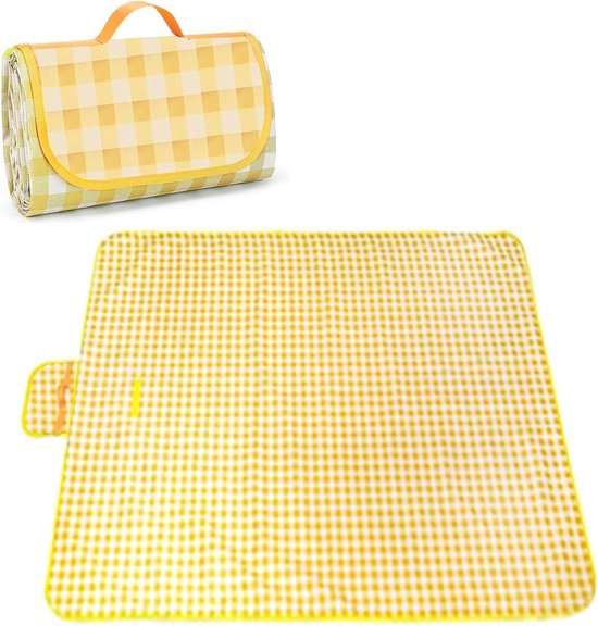 AUBUY Picknick- En Strandmat – 200x140 Cm – Waterdicht Polyester – Met 4 Bevestigingspinnen En Draagtas – Voor 4-6 Personen – Ook Als Camping- Of Reisdeken