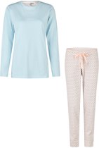 By Louise Dames Pyjama Set Lang Blauw/Wit Print - Maat L