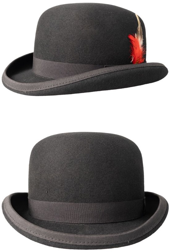 Bol hoed wolvilt zwart mt.60 - Festival evenement party carnaval thema feest