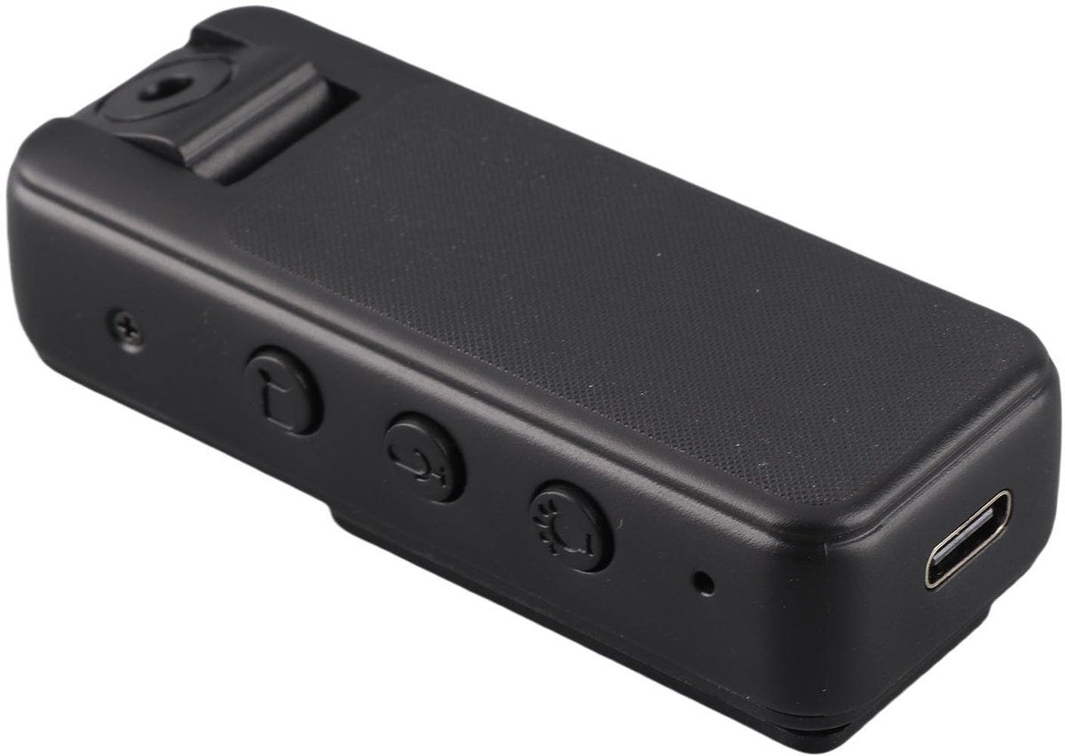 1080p HD-bodycamera, 1000 mAh-batterij voor 5 uur opnemen, nachtzichtcamcorder voor wetshandhavers en bewakers met 4K-fotoformaat.