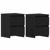 vidaXL - Nachtkastje - Bruin - Bewerkt hout - 2 stuks - Leen Bakker