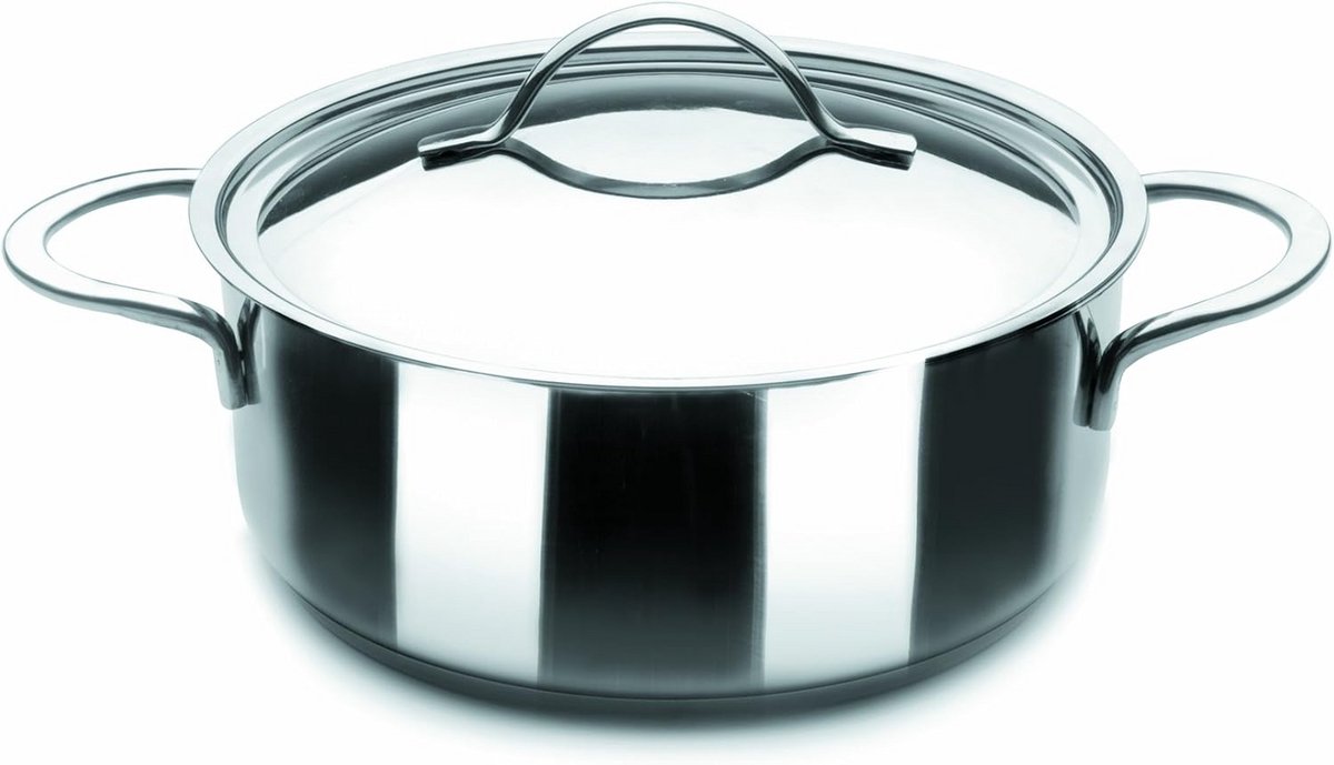 RVS Kookpan met Deksel 28 cm - Duurzame Steelpan voor Alle Warmtebronnen