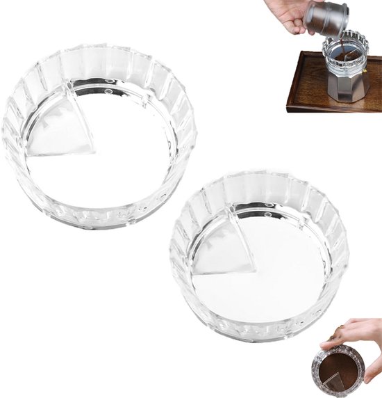 Moka Pot Poeder Dispenser, Duurzaam Zelfs Doseren Moka Pot Dosering Spatwaterdichte Trechter Eenvoudig Ontwerp voor Thuiskantoor (Transparant Voor Drie 150ml