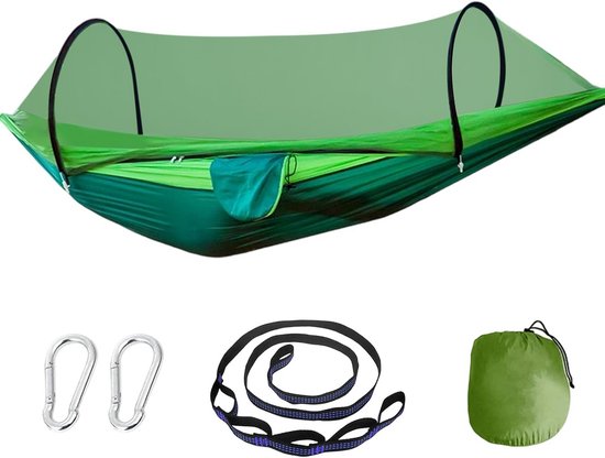 AnorTrek Camping Hangmat, Super Lichtgewicht Draagbare Parachute Hangmat met Twee Boom Bandjes Enkele of Dubbele Nylon Reisboom Hangmatten voor Camping Backpacken Wandelen