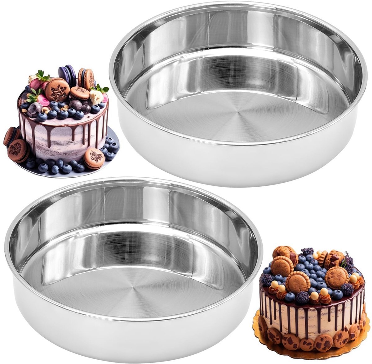 Stunq® Set van Twee Ronde Bakvormen voor Perfecte Taarten en Meer