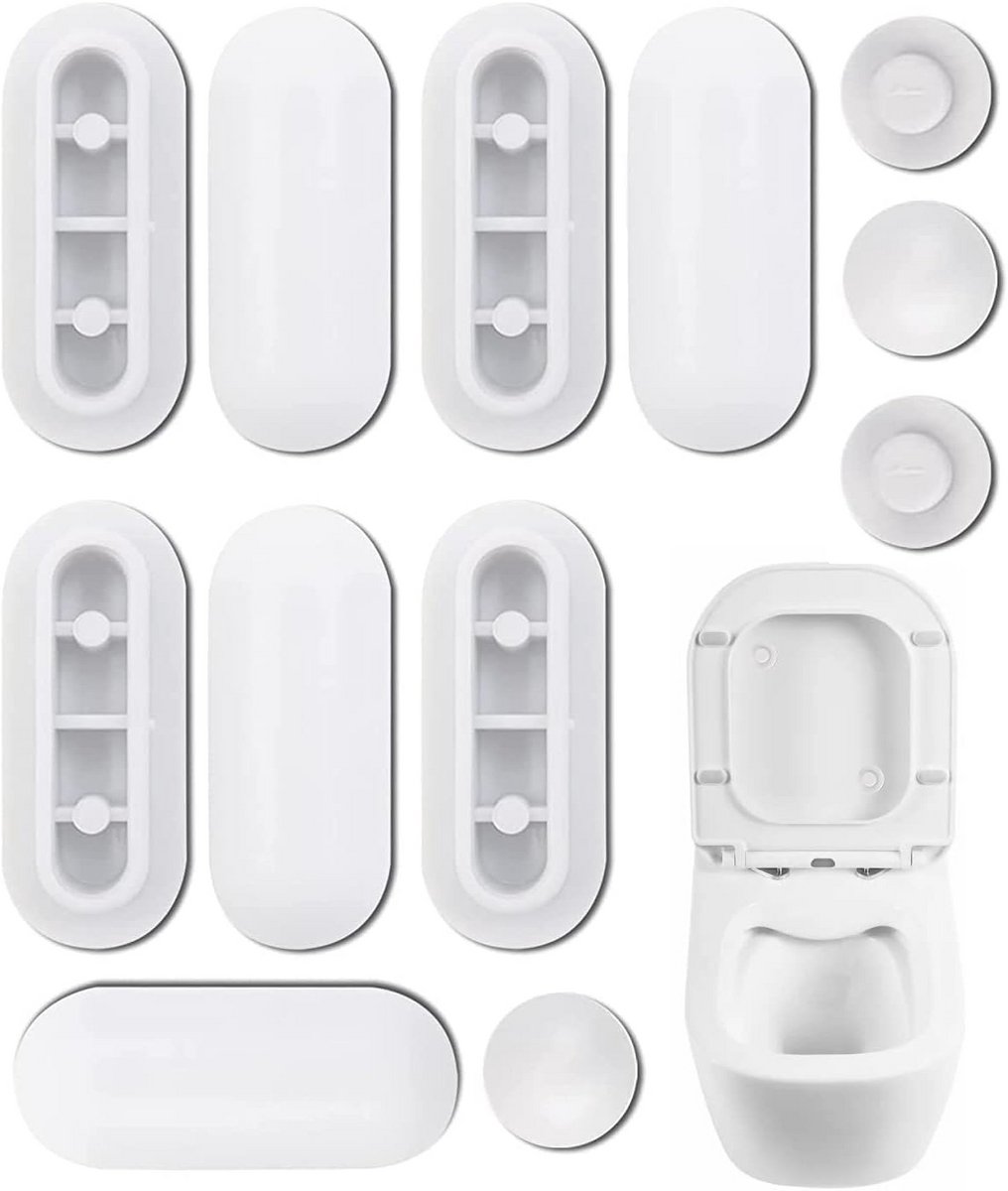 WC-bril buffers - Steundoppen toilet - Stabiliseren toiletbril - Universeel compatibel - 12 stuks - Wit