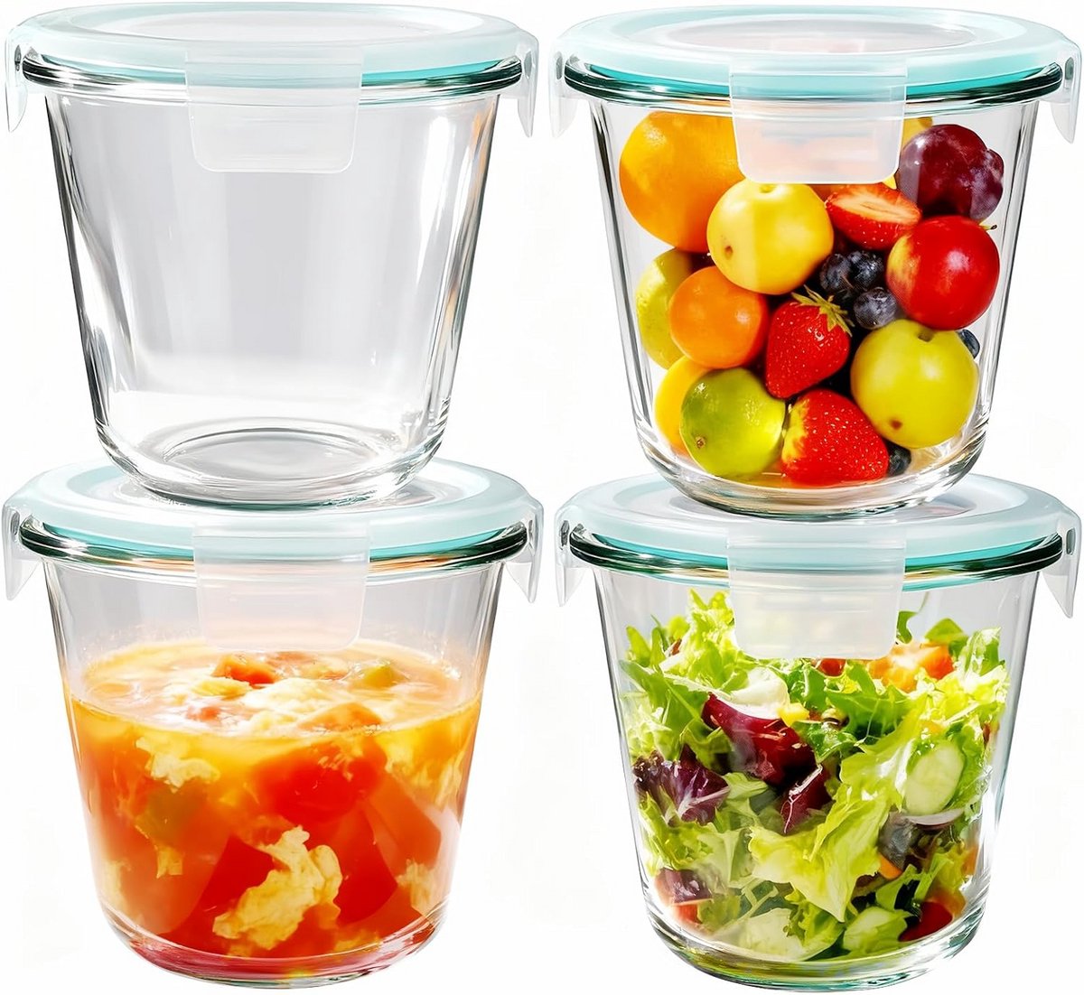 Glazen Bewaarcontainer met Deksel 700 ml - Ronde Voorraadpot voor Keuken en Opslag