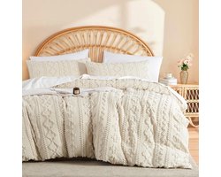 Stunq® Bohémien Stijl Bedtextiel Set met Geometrisch Borduurwerk en Luxe Details