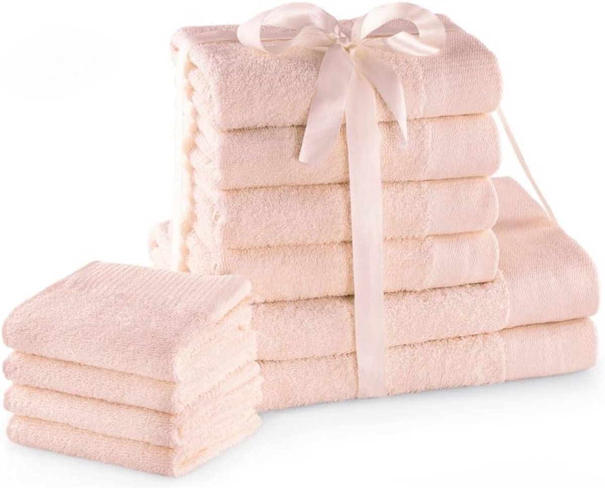 Luxe Katoenen Handdoekenset Lichtroze 10 Delig Absorbant