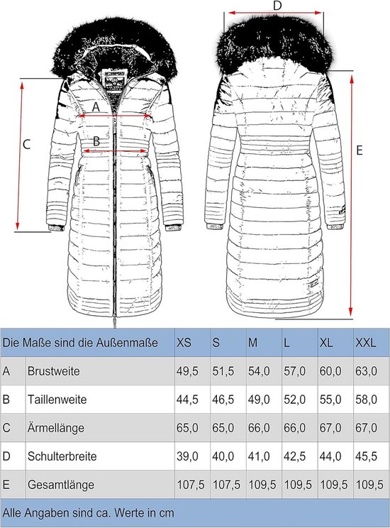 MARIKOO Zarinaa Warme gewatteerde winterjas voor dames, met capuchon