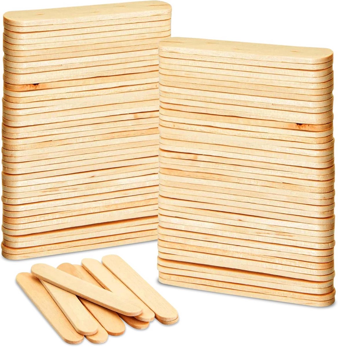 Houten Spatels (100 stuks) - Wegwerp Houten Roerstaafjes voor Waxen en Knutselen