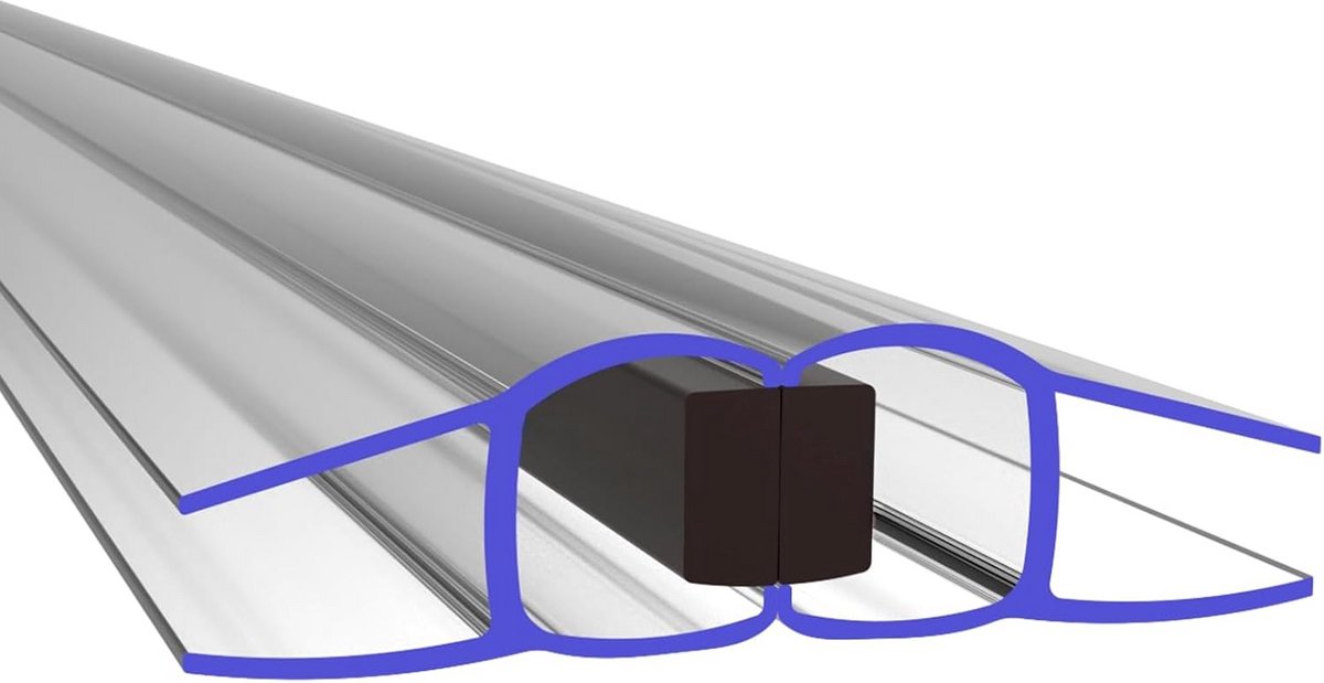Magneet Afdichtingsprofiel Douchedeur - 2 Meter Afdichting voor Glasdikte 8mm - Waterdicht
