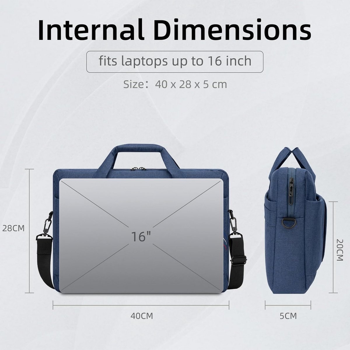 Waterdichte Laptoptas Schoudertas 15 15.6 16 inch voor Zakelijk Gebruik en Reizen
