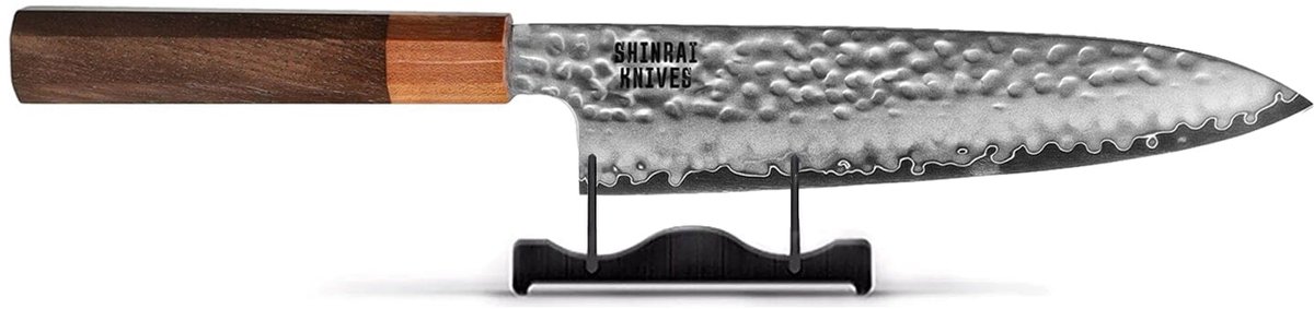 Shinrai Knives - Kigami Exclusive Damascus Santoku mes 18 cm