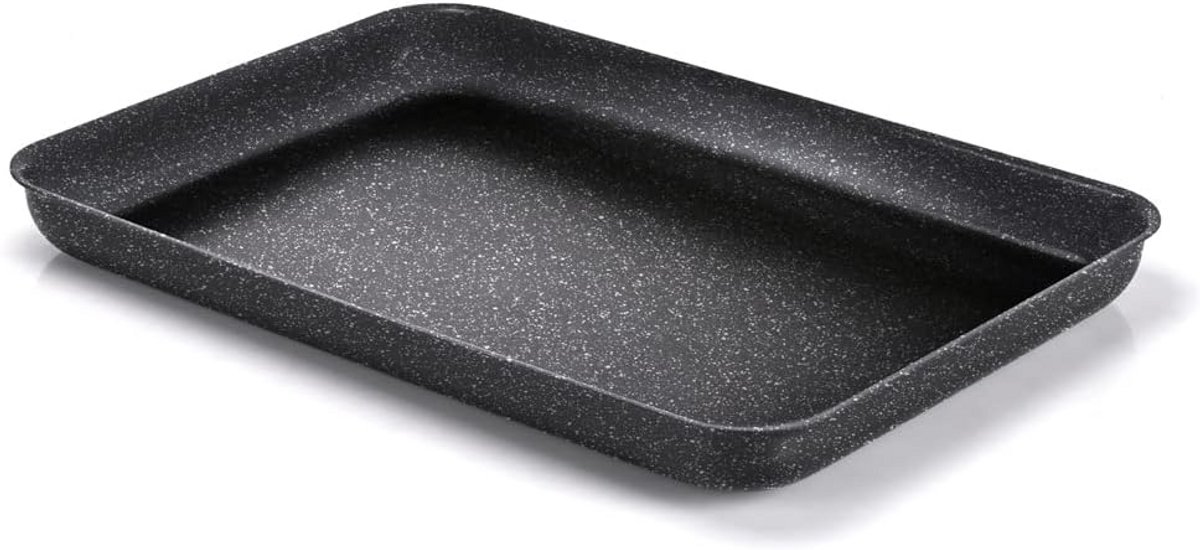 Lage Braadpan met Antiaanbaklaag voor Alle Warmtebronnen (Zwart, Steenlook)