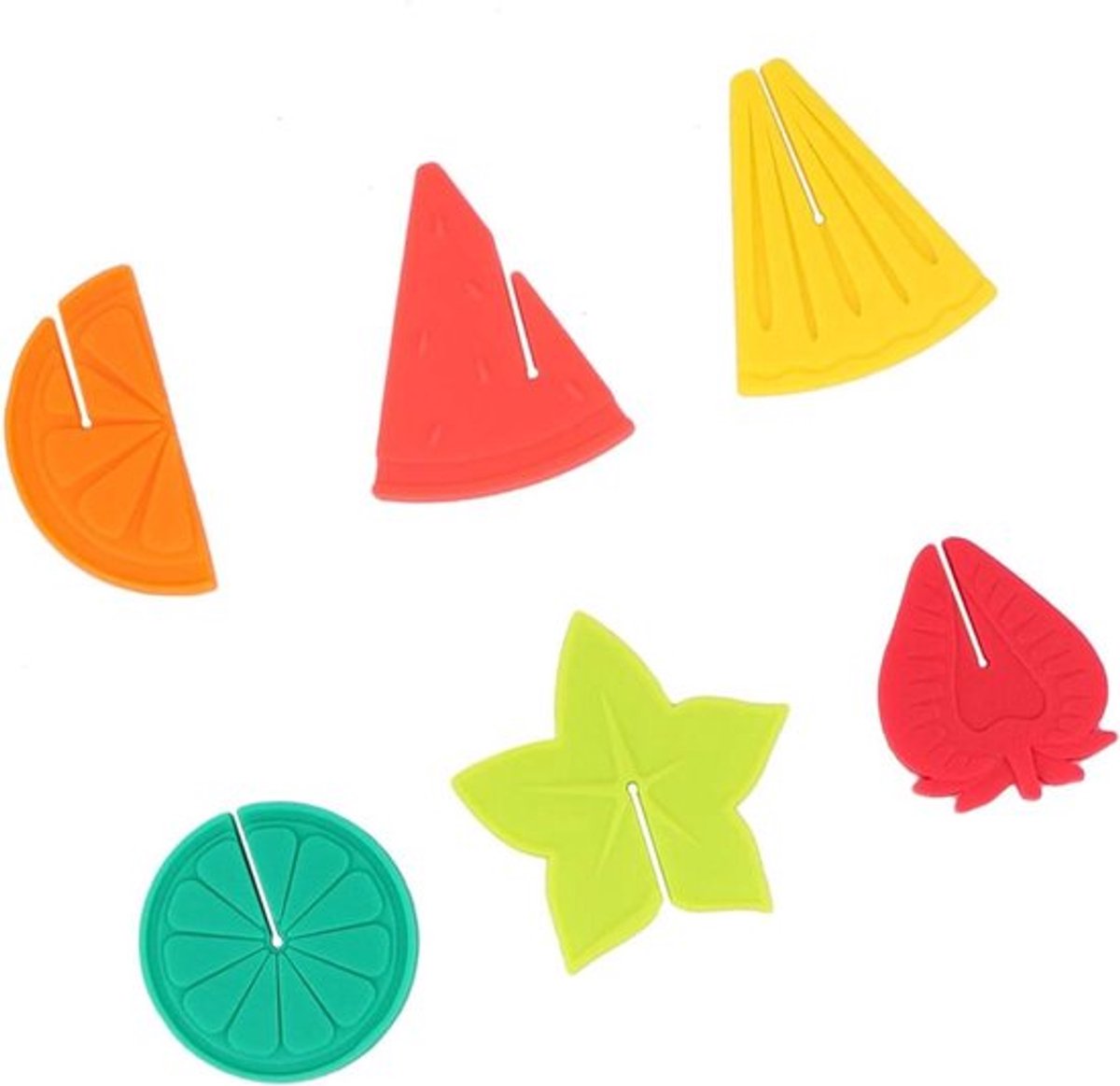 Silicone fruitdesign wijn cocktail markering - set van 6 stuks